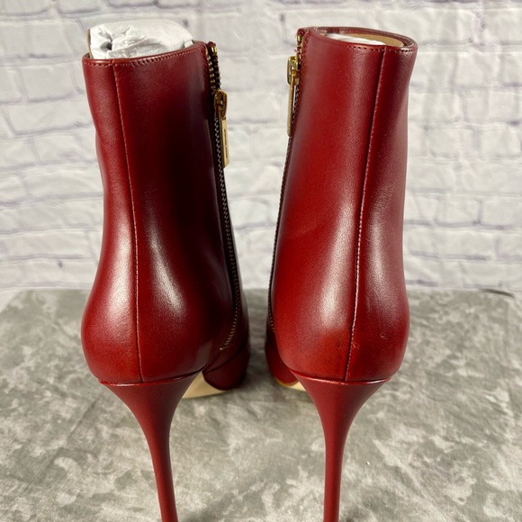 Brand New Michael Michael Kors Red Leather Rue Leather stiletto Booties 9M - Picture 8 of 14